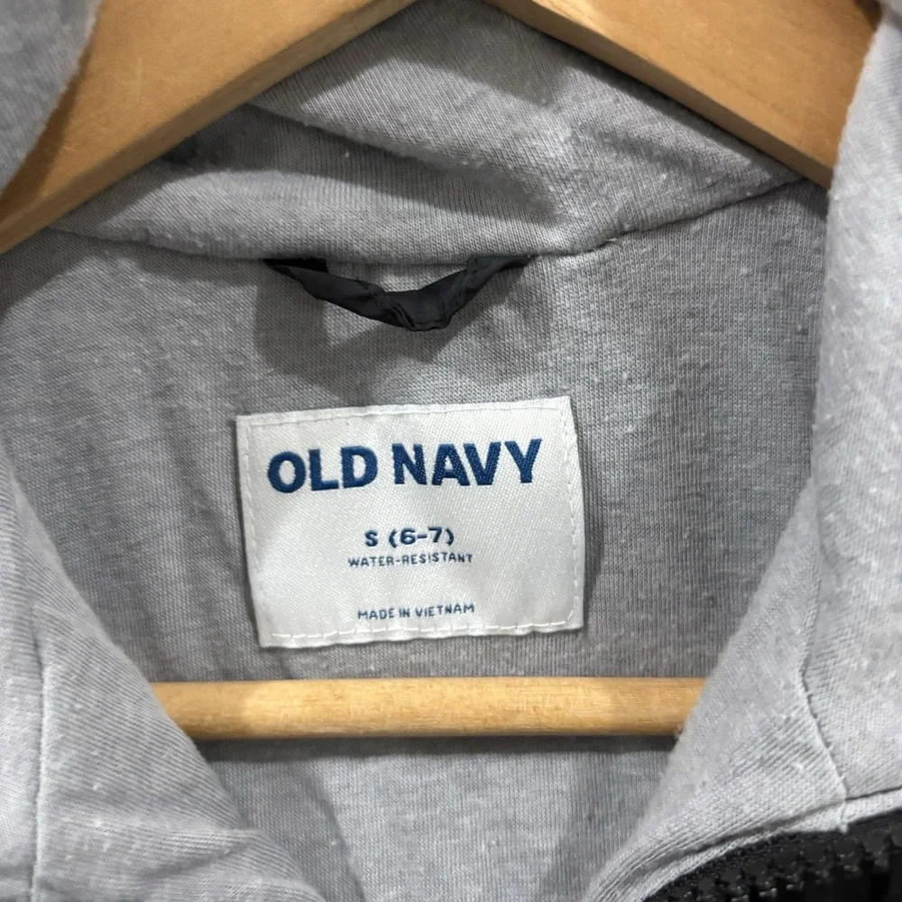 Old Navy Full Zip Jacket Boys Youth Small 6-7 Hooded Lined Lightweight Softshell